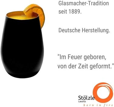 Набір склянок для води 465 мл,  6 предметів, чорний/бронза Elements Stölzle Lausitz