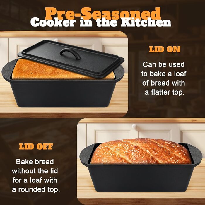 Форма для випікання хліба з кришкою, чавун NZQXJXZ