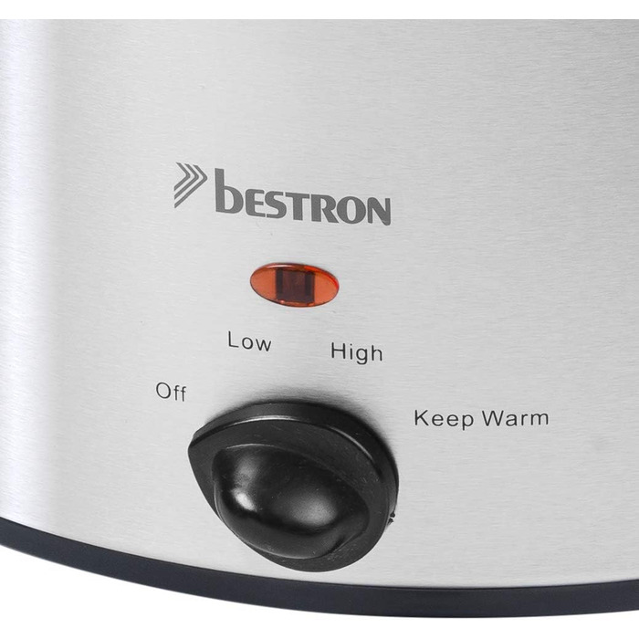 Мультиварка Bestron на 2 персоны, мультиварка с керамической сковородой и стеклянной крышкой, 3-ступенчатый термостат, идеально подходит для многих блюд, таких как мясо, супы и овощи, 1,5 литра, цвет серебристый (3,5 литра)