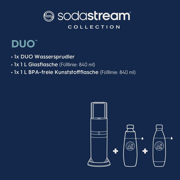 Набір для газування води, 3 предмети, чорний Duo SodaStream
