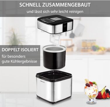 Машина для приготування морозива з нержавіючої сталі 1,5 л Gino Gelati Jinoria