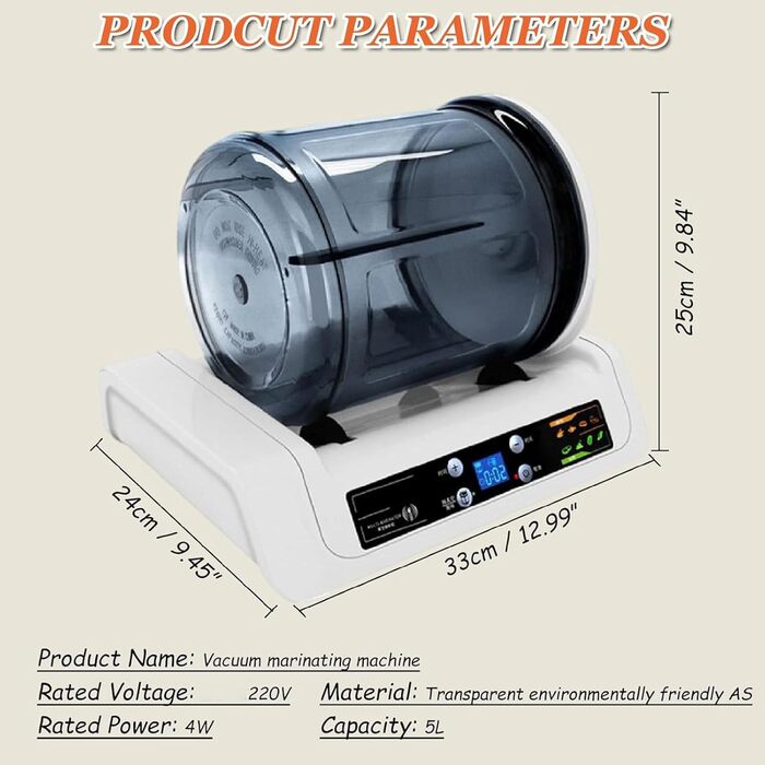 Вакуумный маринатор для мяса и овощей 5 л белый Generic