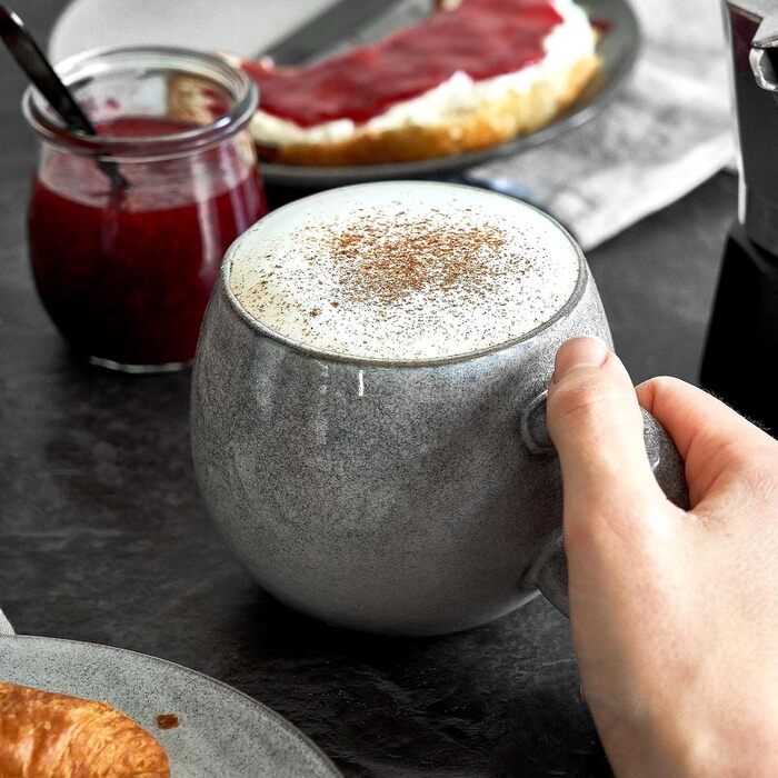 Набор посуды Misty Cliff 24 предм., Столовый сервиз из керамогранита на 4 персоны (набор чашек из 2 шт.)