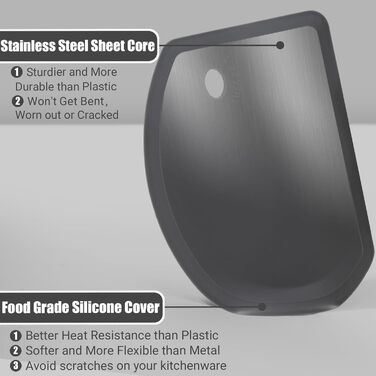 Гибкий силиконовый скребок для теста 15,2 х 11 см черный Lazymi