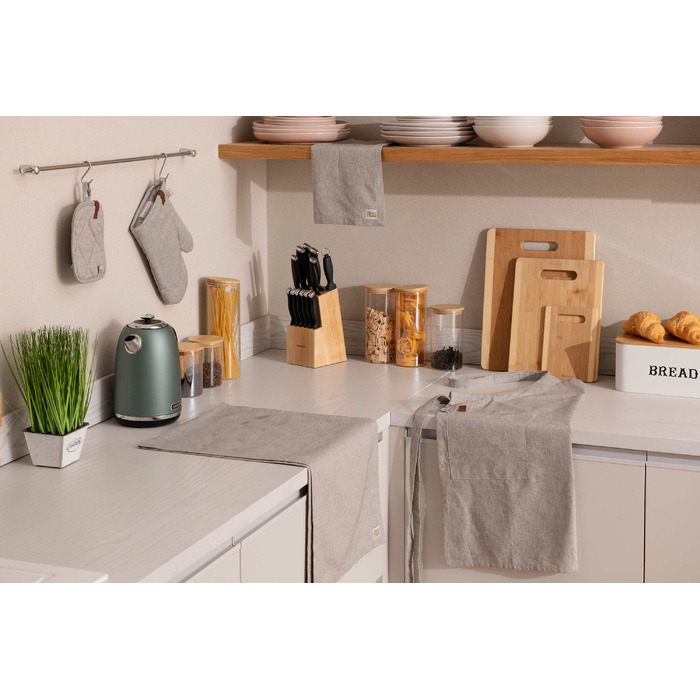 ARDESTO Фартух Oliver, сірий, 100% бавовна