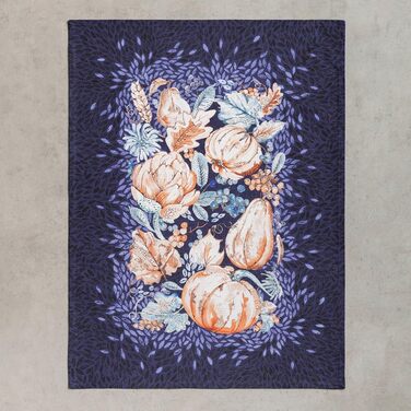 Набір з 3 багатоцільових кухонних рушників Maison d&39 Hermine Rural Christmas, 100 бавовна Барні рушники День подяки/Різдво (50 см x 70 см) (16 - Гарбузовий блакитний)