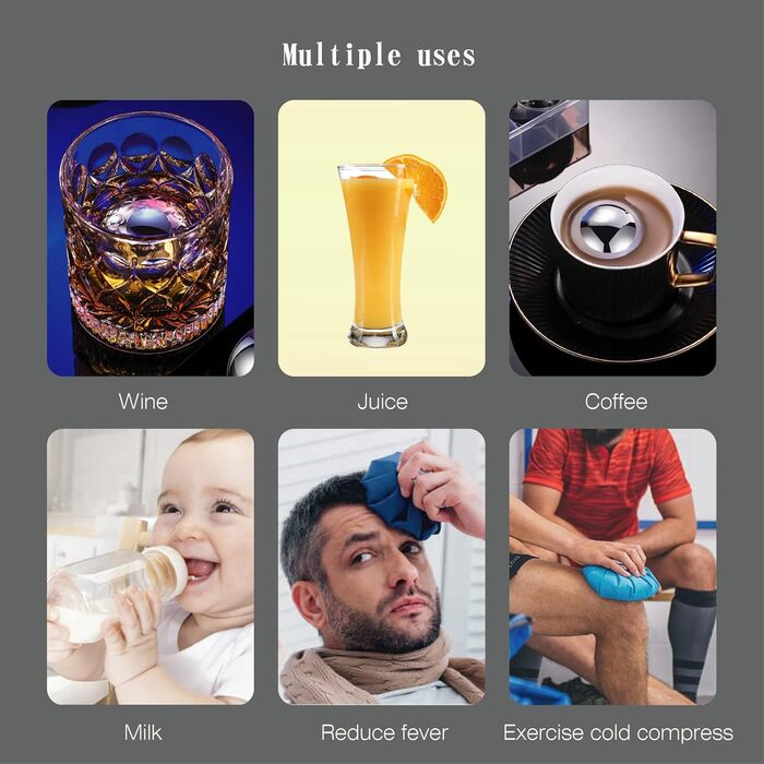 Кубиків льоду з нержавіючої сталі для віскі 2 шт SAICOOS