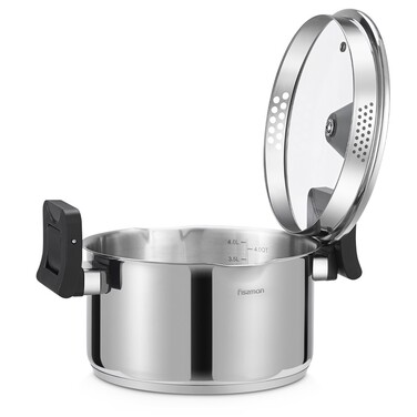 Каструля зі скляною кришкою 22 см 4,5 л TITANIA Fissman