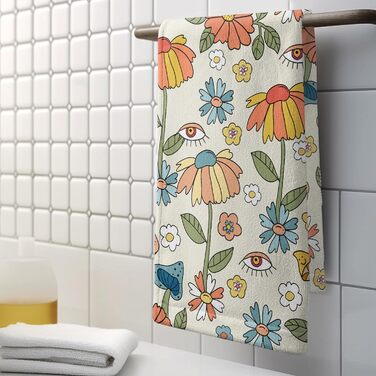 Різдвяні кухонні рушники Kwlegh, рушник для рук, різдвяна ялинка, цукерка-тростина, сніжинка, рушник для пальців, набір з 2 шт. , милий чоловічий банний рушник, високопоглинаючі рушники, 36 x (квіти грибів)