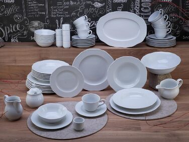 Набір посуду на 8 персон, 61 предмет, білий Arianne Creatable