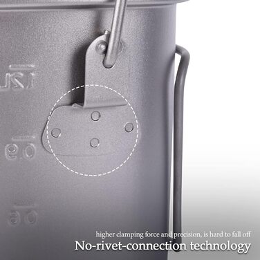 Титановий посуд для кемпінгу 600 та 1500 мл iBasingo