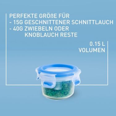 Набір контейнерів для зберігання продуктів EMSA Clip & Close, прямокутні, 5 x 0,8 л, коробки для зберігання, 100 герметичні, придатні для миття в посудомийній машині, морозильної камери та мікрохвильової печі, прозорі, сині, зроблені в Німеччині, N10307 (