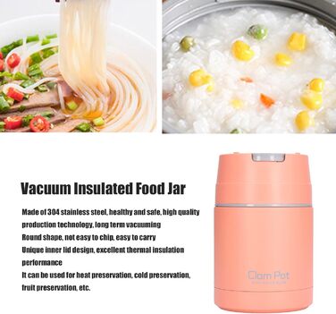 Термоконтейнер для їжі 800 мл рожевий Pilipane