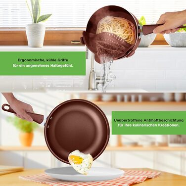 Набір посуду NutriChef з 20 предметів з антипригарним покриттям каструля, сковорідка та посуд для випікання набір посуду без PFOA/PFOS для газових, електричних, керамічних та індукційних варильних поверхонь включає сковорідки, каструлі, форму для випіканн