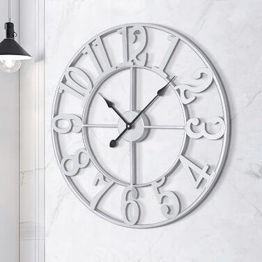 Большие круглые металлические бесшумные настенные часы в винтажном стиле 80 см HAITANG