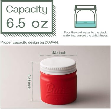Порцеляновий горщик для масла з кришкою, червоний DOWAN