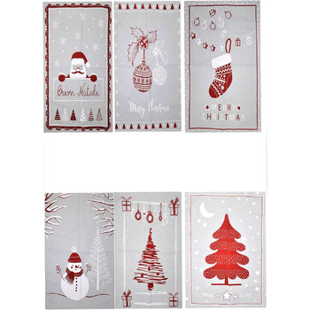 Набір з 12 різдвяних кухонних рушників 70 x 50 см Zambaiti