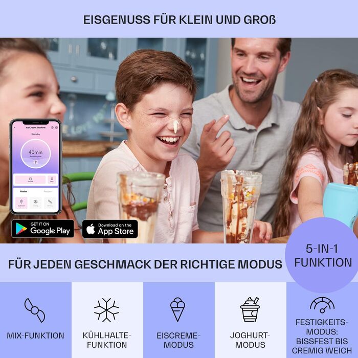 Машина для приготування морозива, нержавіюча сталь 2 л Klarstein