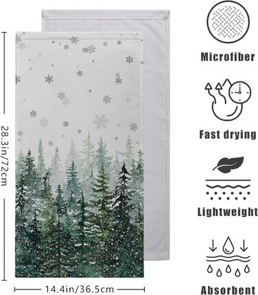 Різдвяні кухонні рушники Kwlegh, рушник для рук, різдвяна ялинка, цукерка-тростина, сніжинка, рушник для пальців, набір з 2 шт. , милий чоловічий банний рушник, високопоглинаючі рушники, 36 x (зимовий колір)