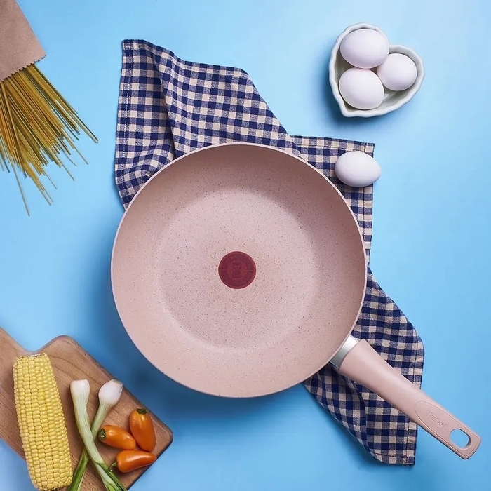 Сковорода ВОК Tefal Delight,28см, алюминий, бакелит, бежевый