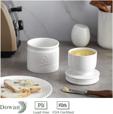 Фарфоровый горшок для масла с крышкой, белый DOWAN