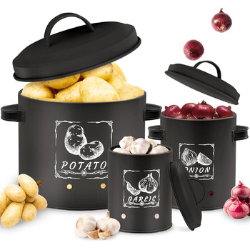 Ящик для зберігання з системою вентиляції 3 шт чорний Gigmeta