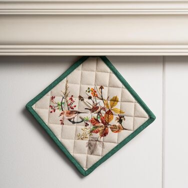 Рукавички для духовки Maison d&39 Hermine, Прихватки для каструль, 100 бавовна, термостійкі кухонні рукавички, рукавички для духовки (19 см x 33 см) та прихватки для каструль (20 см x 20 см) для приготування їжі, Morzine - Рукавички для духовки (19 x 33 с