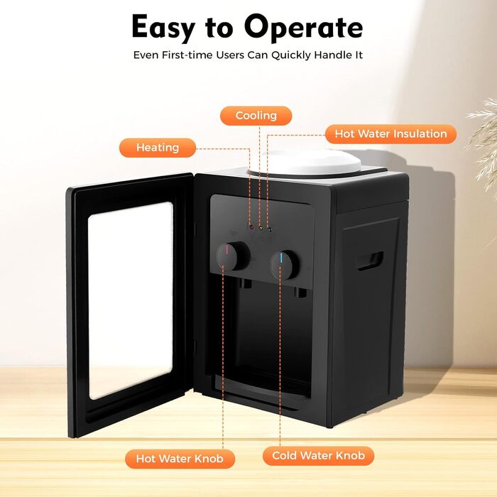 Електричний кулер для води 500 Вт чорний DHQCQL