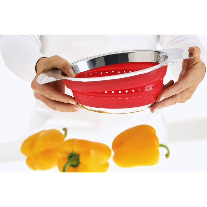 Друшляк складаний силіконовий, червоний 24 см Rosle