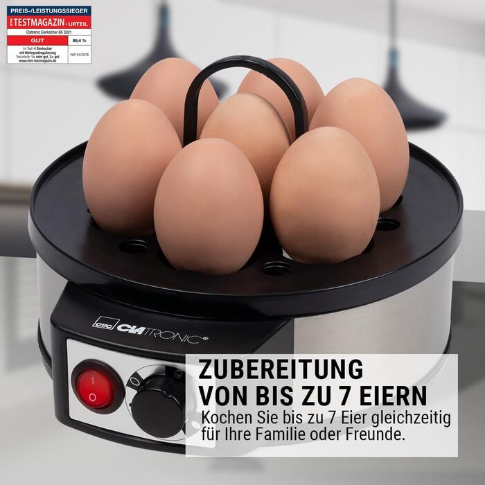 Електрична яйцеварка - 7 яєць, 400 Вт Clatronic