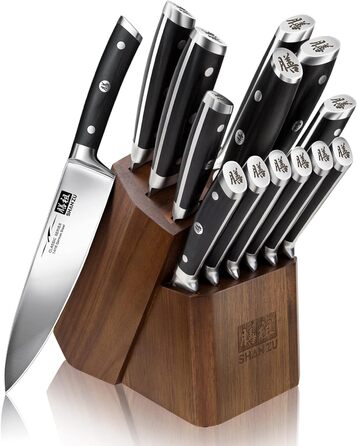 Набір кухонних ножів з блоком, 14 предметів Classic SHAN ZU