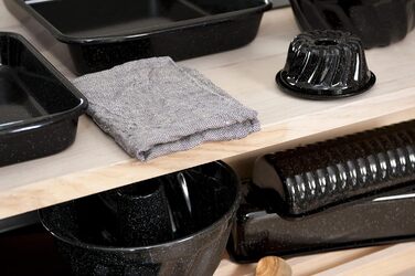 Форма для торта Bundt 18, КЛАСИЧНІ ФОРМИ ДЛЯ ВИПІЧКИ, діаметр 18 см, висота 9,7 см, ємність 1,1 л, емаль, чорна, індукційна, 0631-022