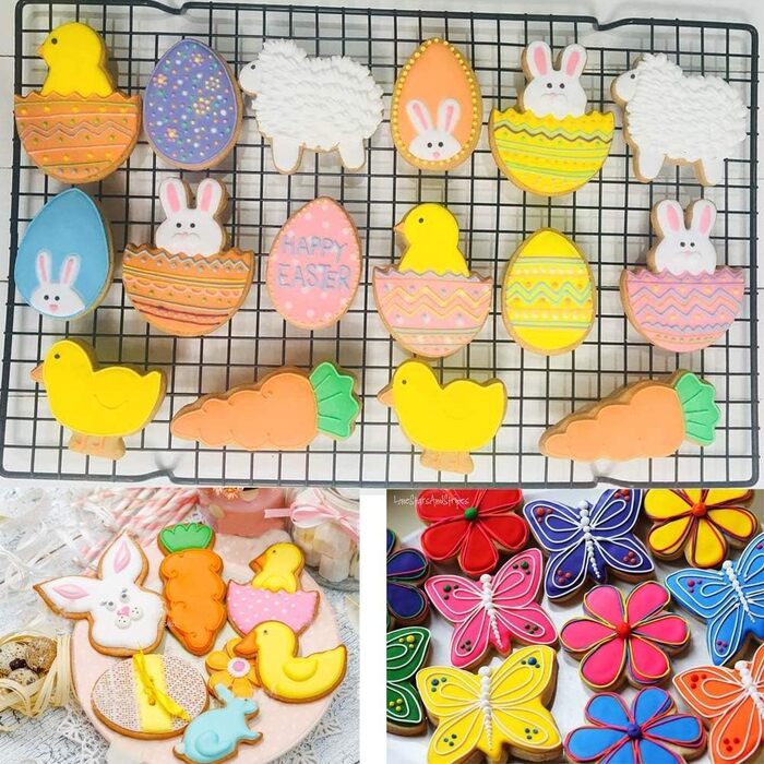 Формочки для печива Alintor, 12 шт. , виготовлені з нержавіючої сталі, металеві, формочки для печива для наповнення адвент-календаря, набір для випікання фонданового печива, прикраси торта (Великдень)