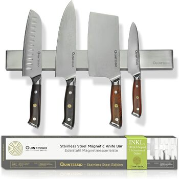 Магнітний тримач для ножів 40 см, сріблястий QUINTESSIO