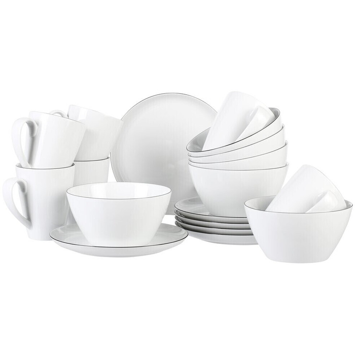 Набір посуду для сніданку із 18 предметів Black Line Lido Seltmann Weiden