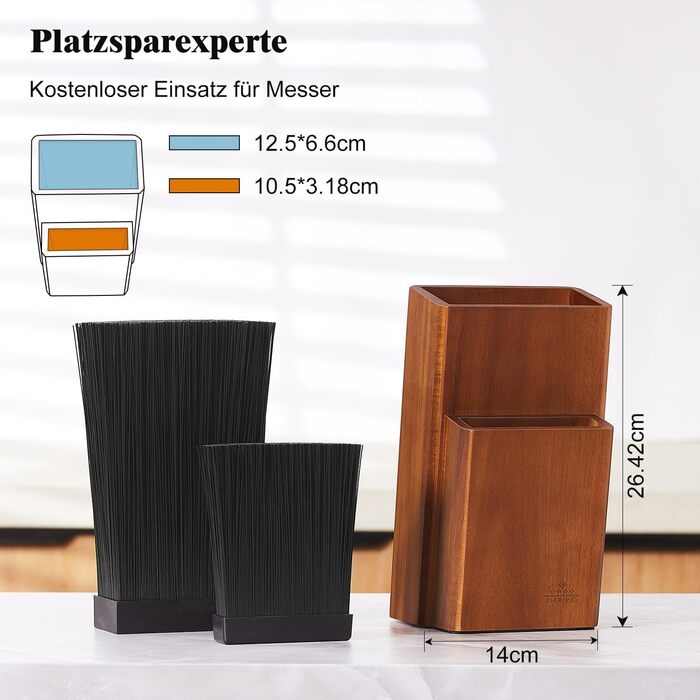 Блок для ножів із деревини акації ENOKING