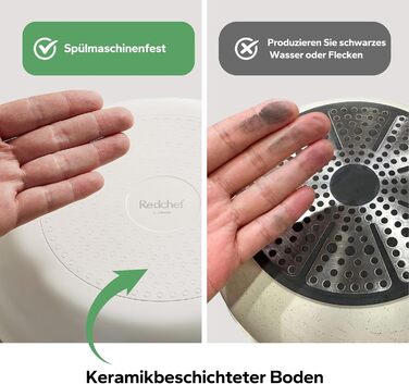 Набір керамічних індукційних сковорідок 20/24/28 см Redchef