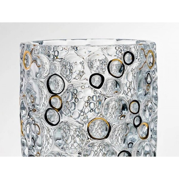 Ваза 35 см Lisboa Black and Gold Bohemia