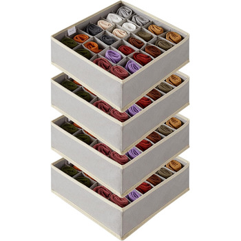 Набір з 4 органайзерів для шкарпеток і спідньої білизни, світло-сірий Lifewit