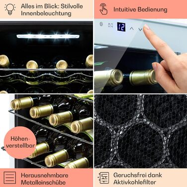 Винний холодильник до 16 пляшок білий Klarstein