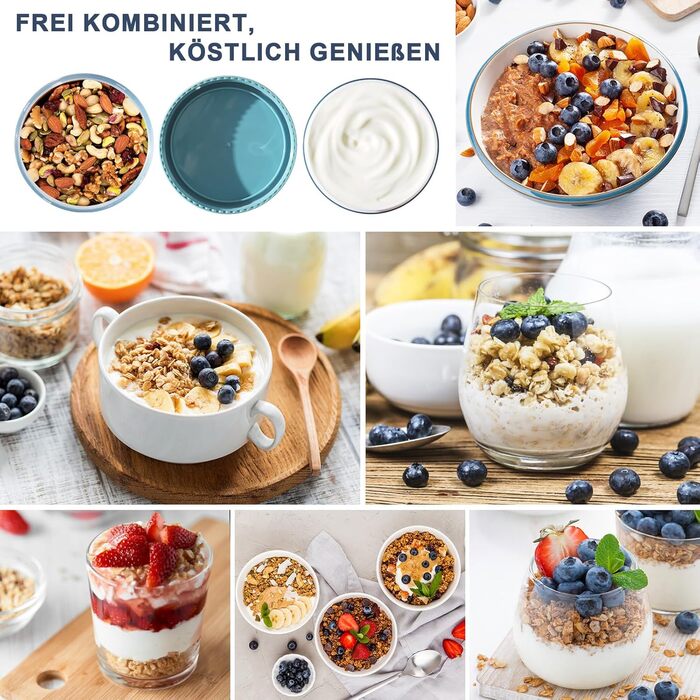 Стаканчик для пластівців 750 мл зі складаною ложкою, синій Swkien