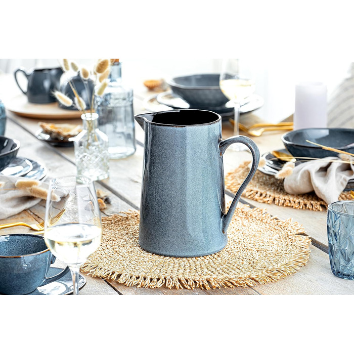 Співачка Набір молока та цукру Darwin 3 шт., Цукорниця та набір глечиків для молока Кераміка, Цукорниця з кришкою та глечиком для молока, Контейнер для молока та дозатор для цукру ручної роботи, Контейнер для цукру Blue (набір кави та тістечок)