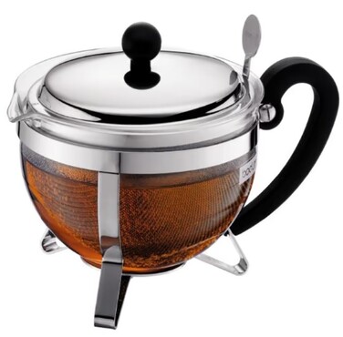 Чайник для заварювання з фільтром і кришкою, 1 л, сріблястий Chambord Bodum