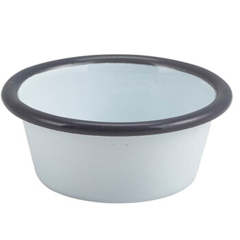 Соусник 8х3,2 см, 90 мл, эмаль, серый ободок, GenWare