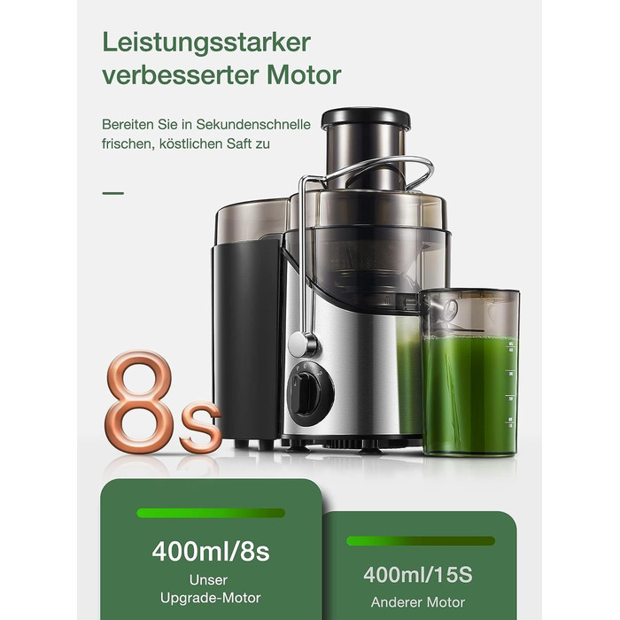 Соковижималка для овочів і фруктів, 400 Вт Juilist