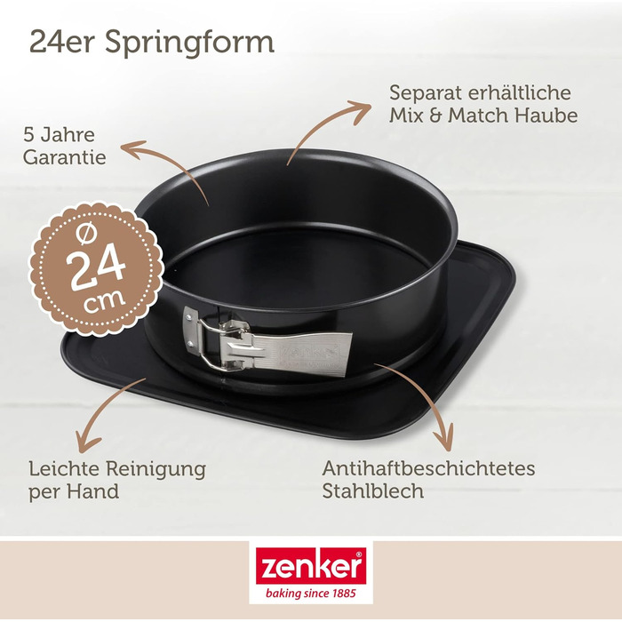 Форма для випікання з відповідною кришкою для прямого транспортування форма для випікання та транспортування (пружинна форма 24 см), 24 шт., 8