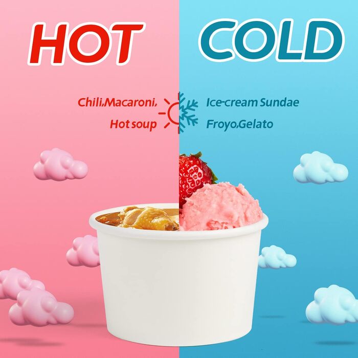 Набір паперові стаканчики для морозива 60 шт. 85 мл VEYLIN