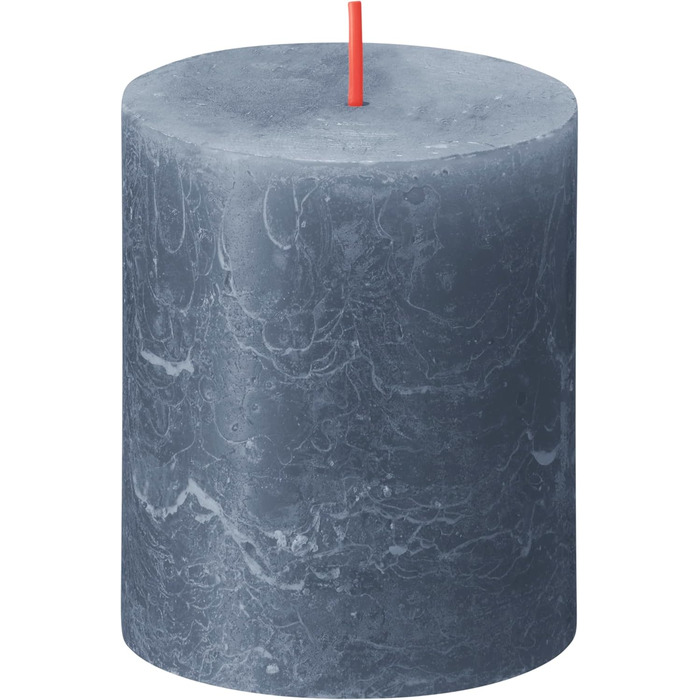 Свічки Bolsius Rustic Pillar - Оливково-зелені - Набір з 4 шт. - Декоративні побутові свічки - Час горіння 60 годин - Без запаху - Натуральний рослинний віск - Без пальмової олії - Оливково-зелені (8 x 7 см, темно-сині)