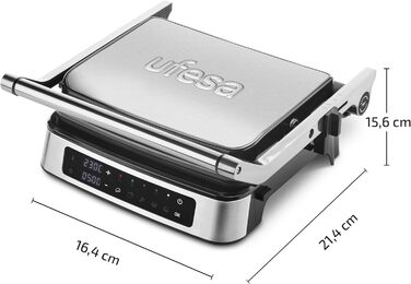 Контактний гриль Ufesa та тостер для сендвічів XXL підходять для всіх розмірів тостів, гриль для стейків і паніні, сендвіч-машина з антипригарним покриттям, електричний гриль, який легко чистити, ізольовані ручки, 1000 Вт, PR1000 (гриль 1200 Вт цифровий)
