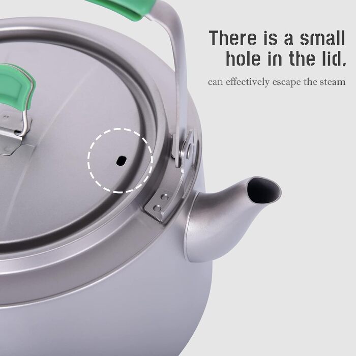 Кемпінговий титановий чайник  1200 мл. iBasingo